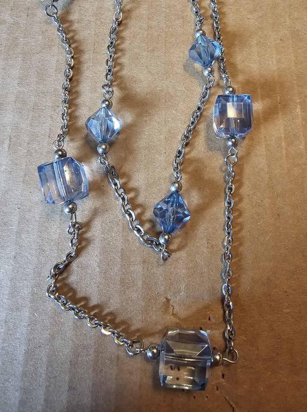Blue Crystal Bead Necklace - Women's Jewelry
